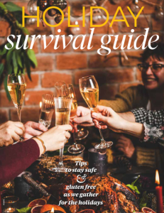 Holiday Survival Guide Celiac Canada hands toast champage glasses